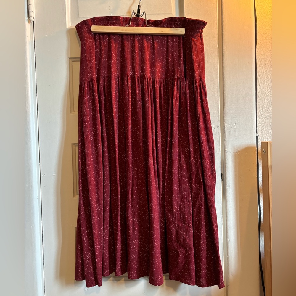 Vintage Carole Little Burgundy Tiered Skirt